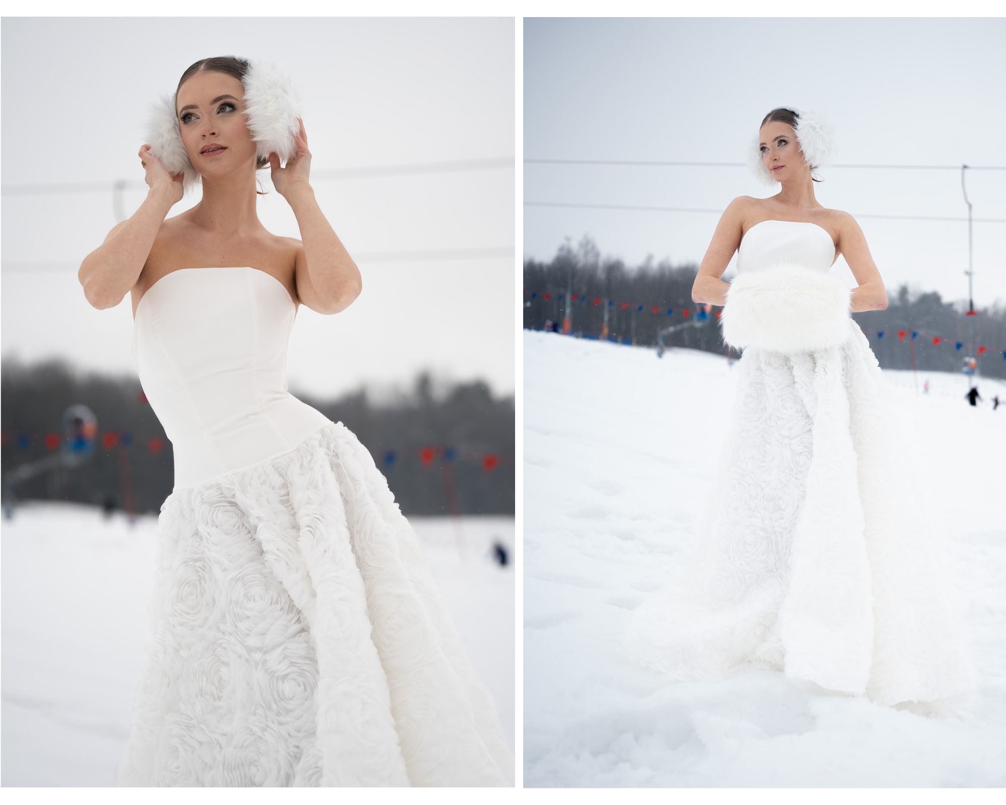 futrzana mufka i opaska slubna